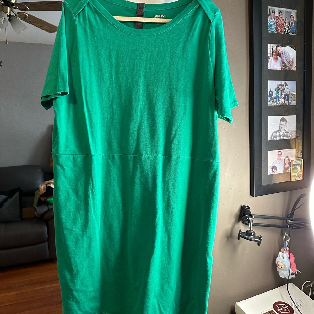 Lands' End Vibrant Green dress